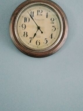 Vintage-Style Brown and Cream Wall Clock - Unbranded
